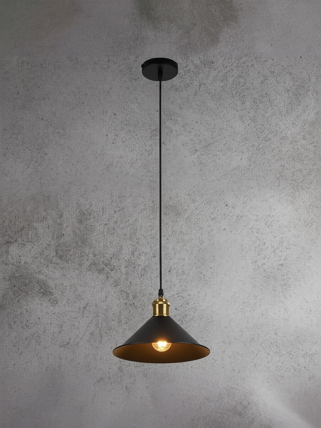 Светильник подвесной, Е27, черный, кованое железо, 26*16см