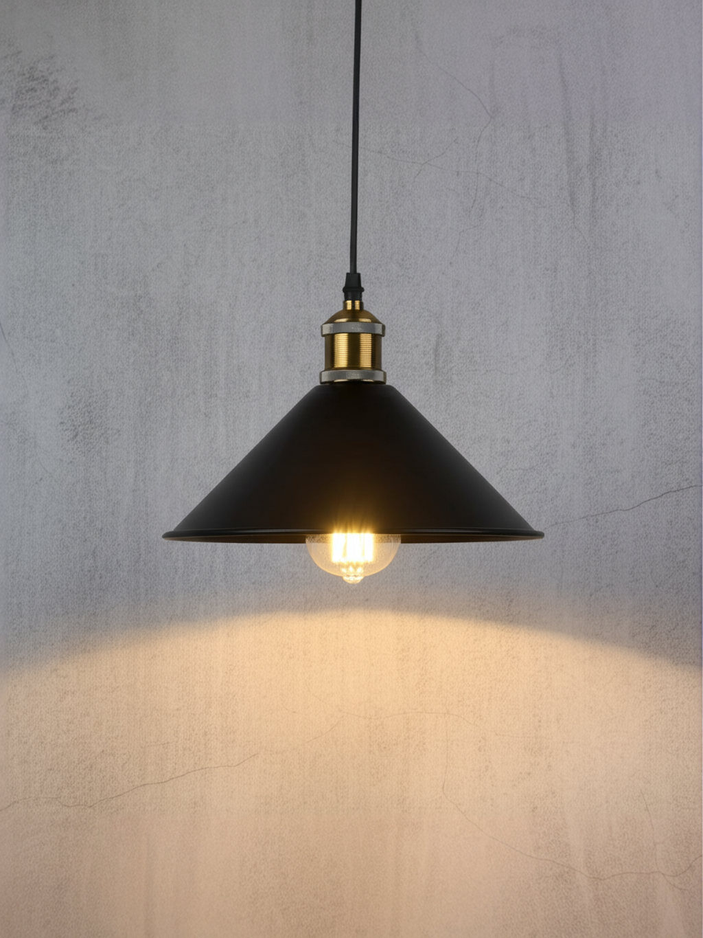 Светильник подвесной, Е27, черный, кованое железо, 26*16см