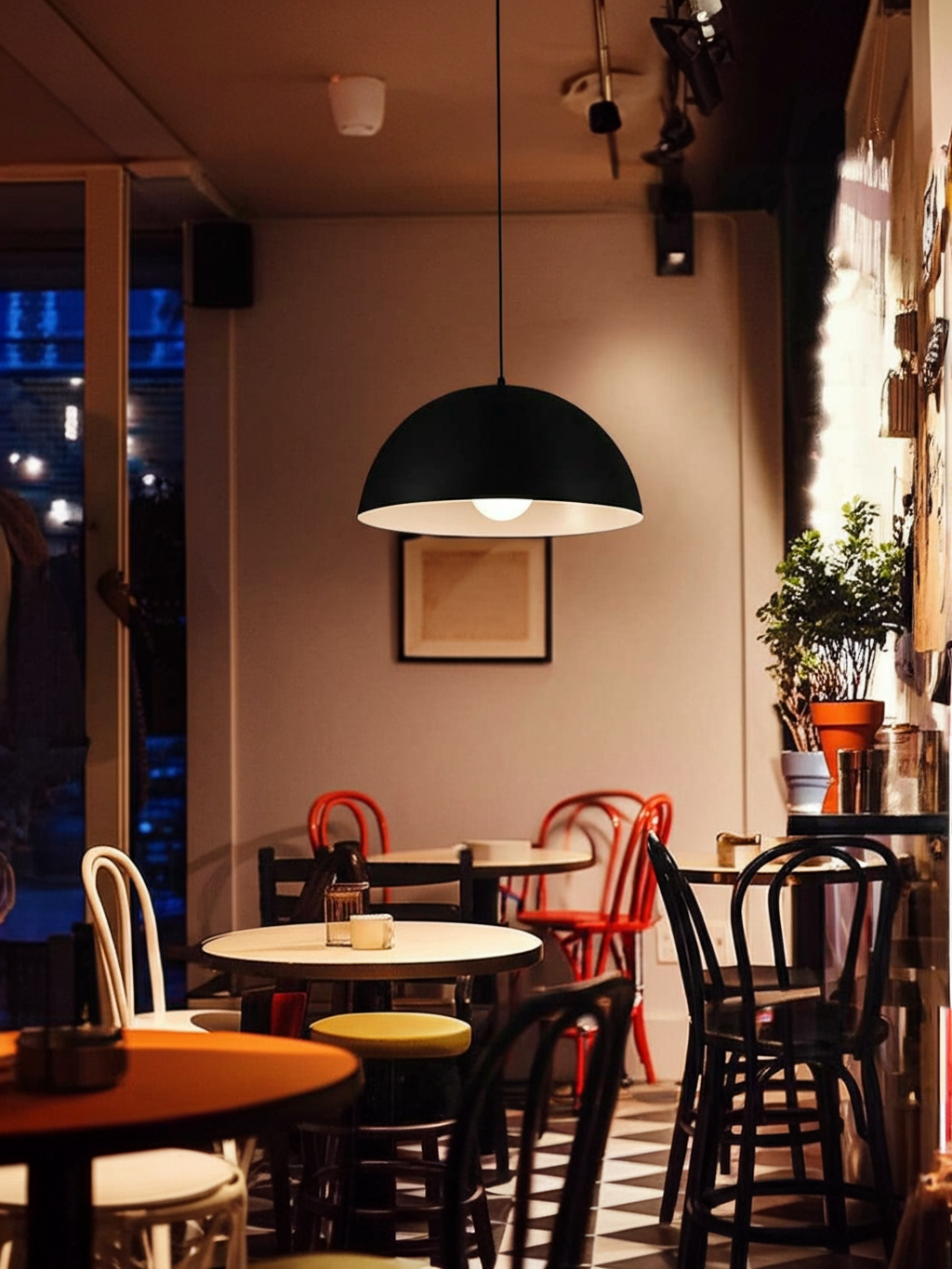 Светильник подвесной, Е27, черный, алюминиевый сплав, 30*15см