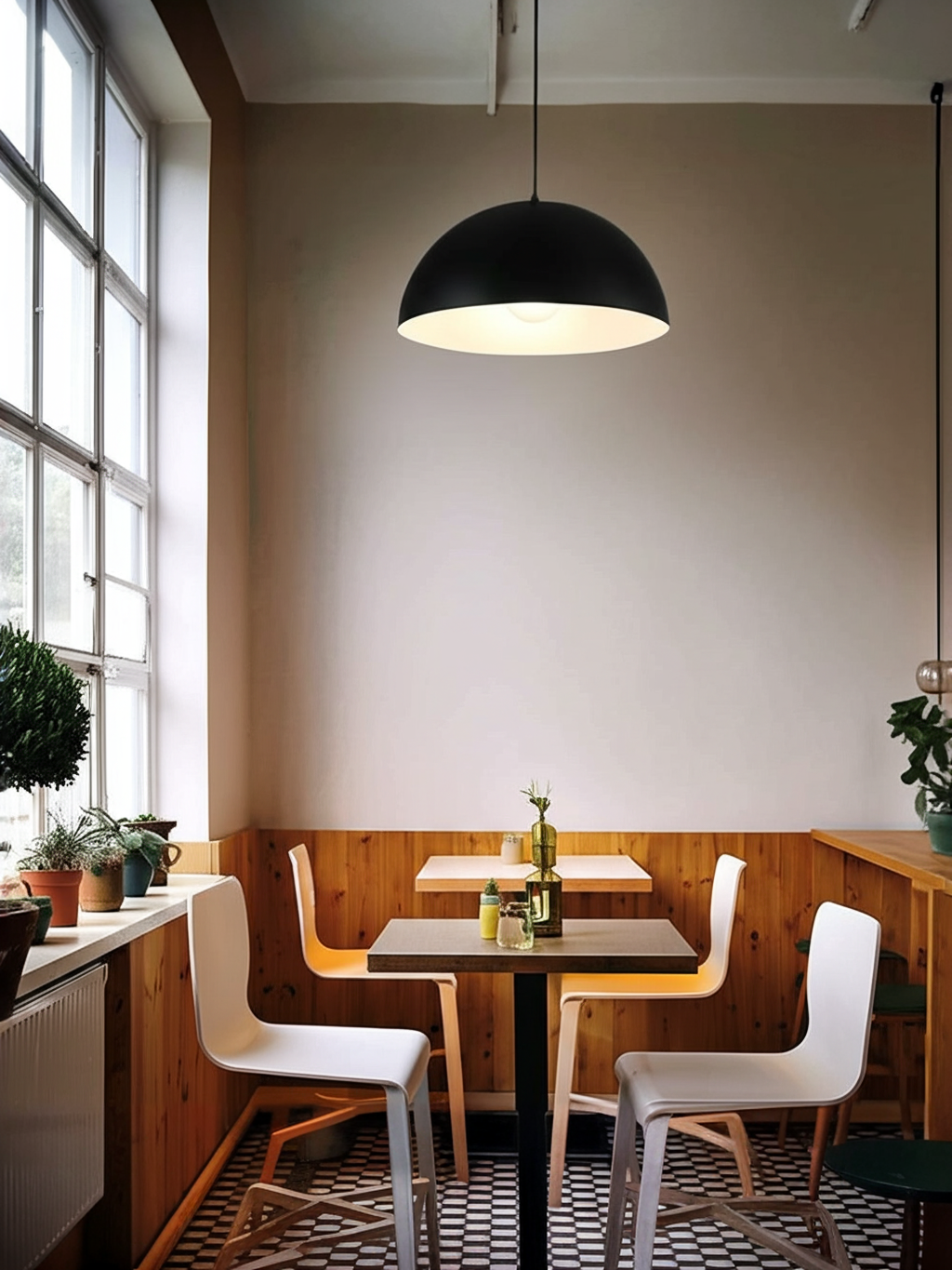 Светильник подвесной, Е27, черный, алюминиевый сплав, 30*15см