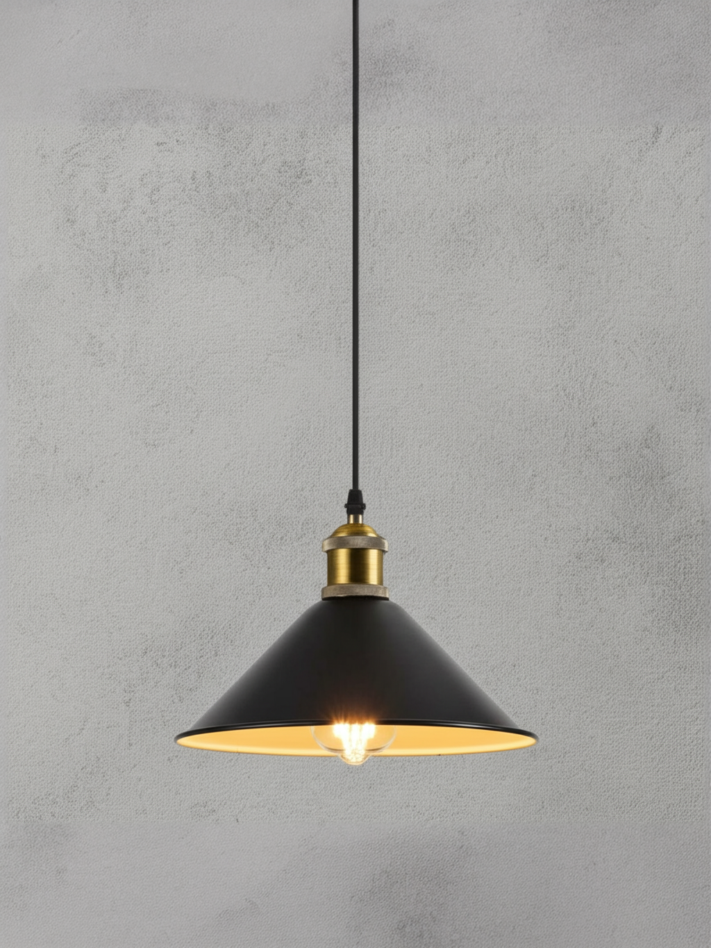 Светильник подвесной, Е27, черный, кованое железо, 26*16см